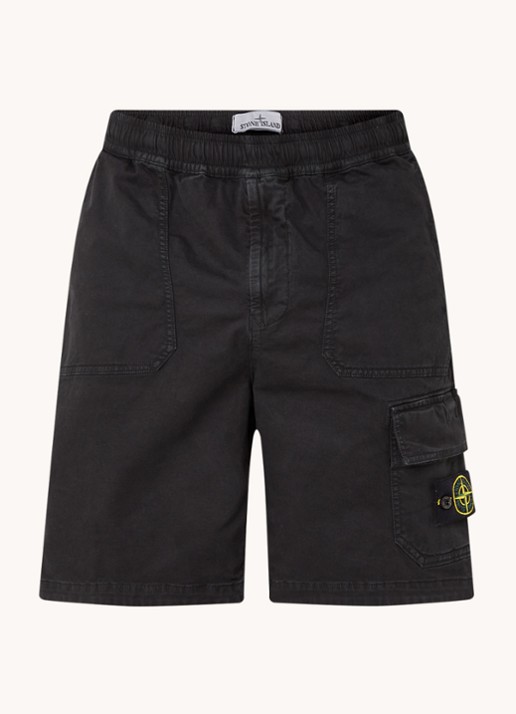 Stone Island Broken Twill korte broek met steekzakken - voorkant 3 zwart