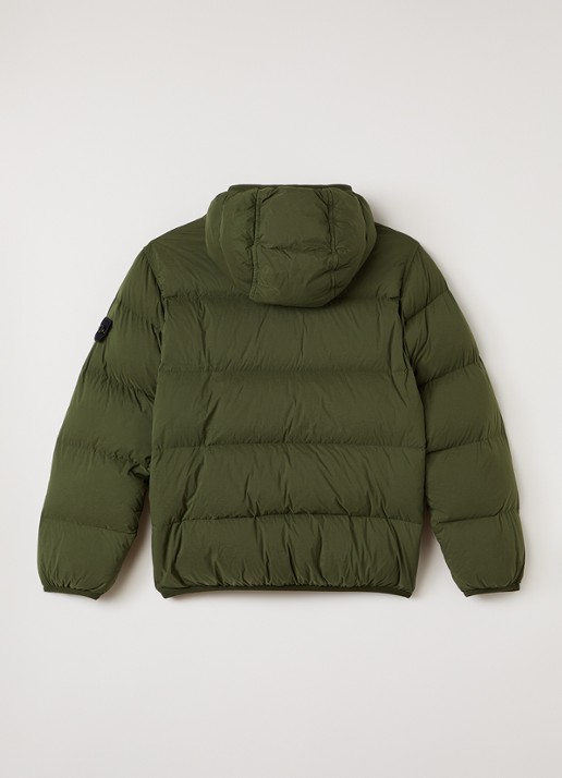 Stone Island Gewatteerd jack met donsvulling - achterkant legergroen