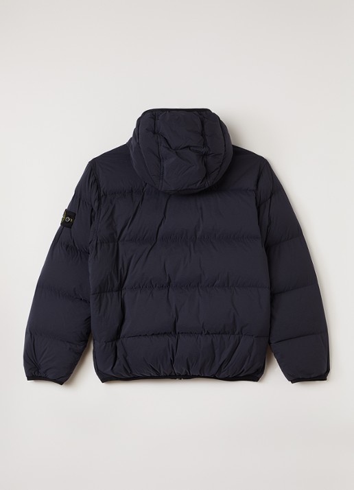 Stone Island Gewatteerd jack met donsvulling - achterkant donkerblauw