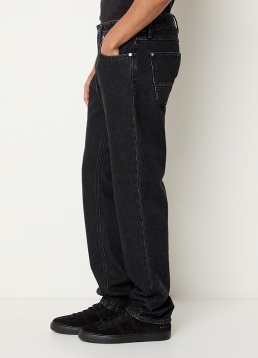 Stone Island J100005 Straight leg jeans met gekleurde wassing en steekzakken - detail 2 antraciet