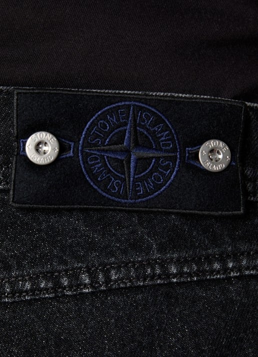 Stone Island J100005 Straight leg jeans met gekleurde wassing en steekzakken - detail 3 antraciet