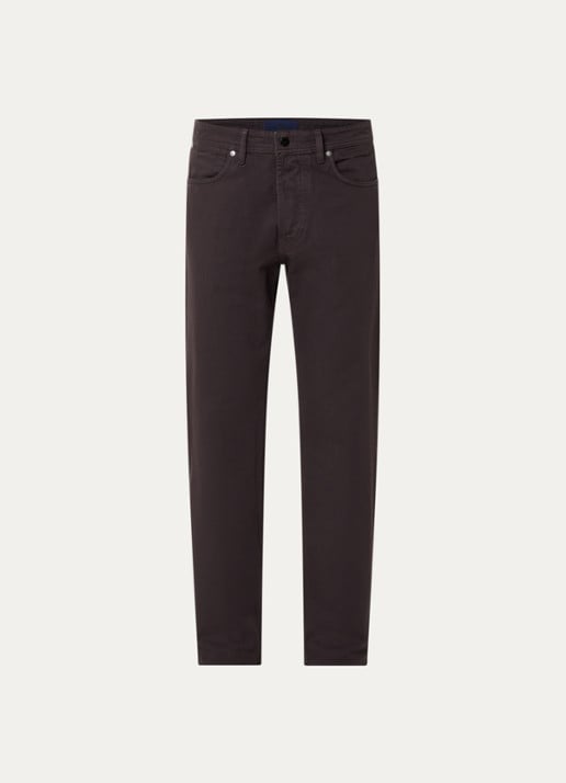 Stone Island J100005 Straight leg jeans met gekleurde wassing en steekzakken - voorkant 5 aubergine
