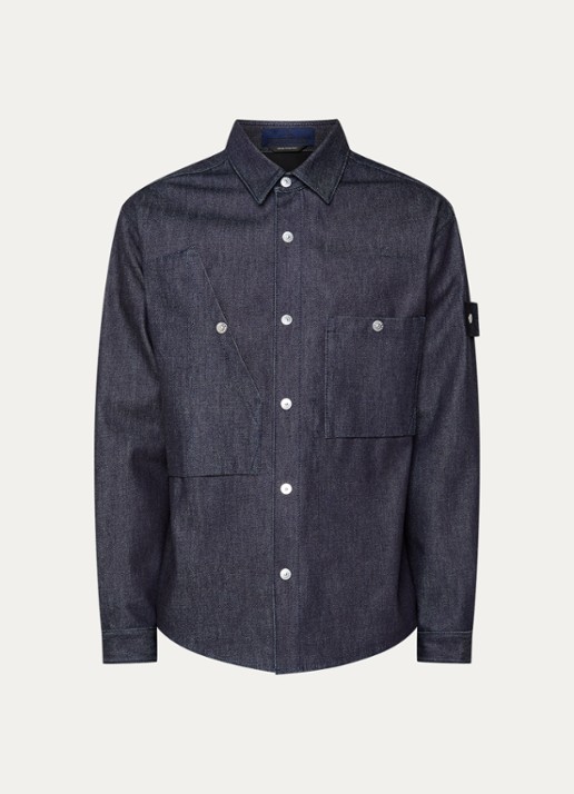 Stone Island K2S15 overshirt van denim met borstzakken
