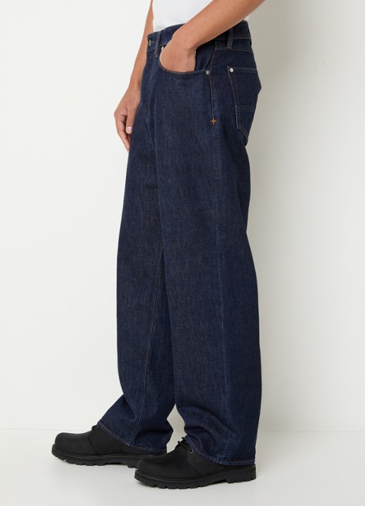 Stone Island KS215 loose fit jeans met donkere wassing - detail 3 donkerblauw