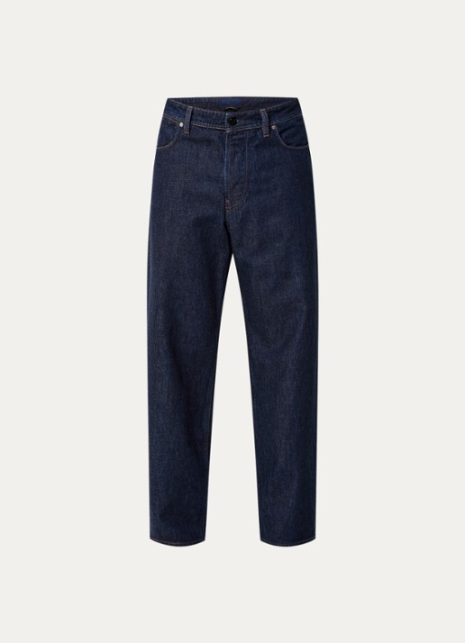 Stone Island KS215 loose fit jeans met donkere wassing - voorkant 5 donkerblauw