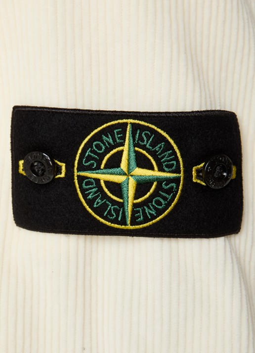 Stone Island Regular fit overshirt van corduroy met borstzak - detail 2 ivoor