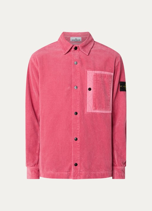 Stone Island Regular fit overshirt van corduroy met borstzak - voorkant 2 roze