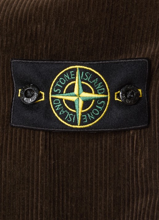Stone Island Regular fit overshirt van corduroy met borstzak - detail 2 bruin