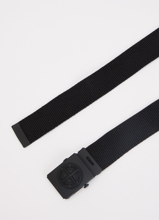 Stone Island Riem met logo - detail zwart