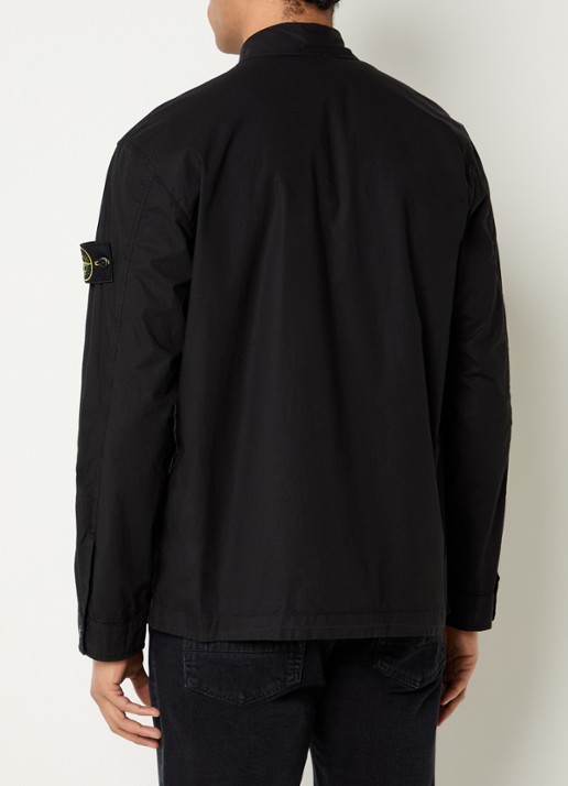 Stone Island S0003 overshirt met borstzak en logo - achterkant 3 zwart