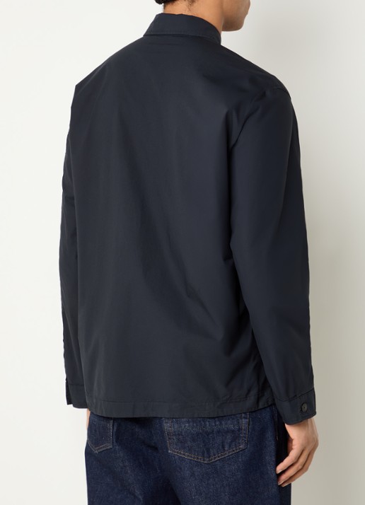 Stone Island S0003 overshirt met borstzak en logo - achterkant 3 donkerblauw