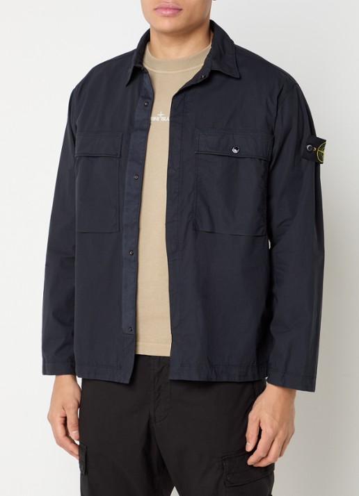 Stone Island S0003 overshirt met borstzakken en logo • Donkerblauw • de ...
