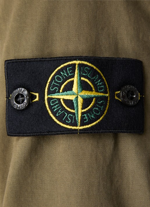 Stone Island S0004 overshirt met borstzak en logo - detail 2 bronsgroen