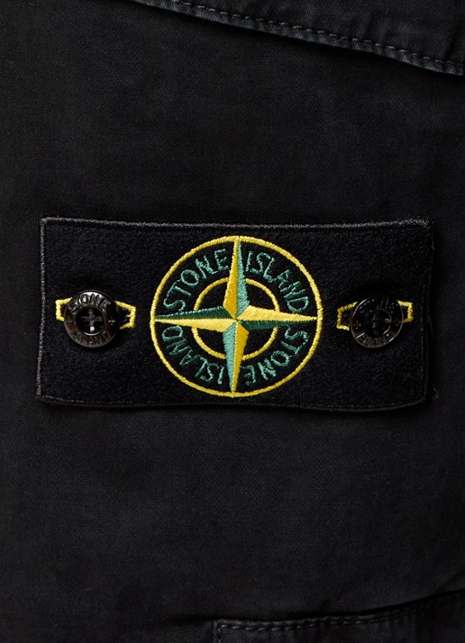 Stone Island S0004 straight fit korte broek met logo en steekzakken - detail 5 zwart