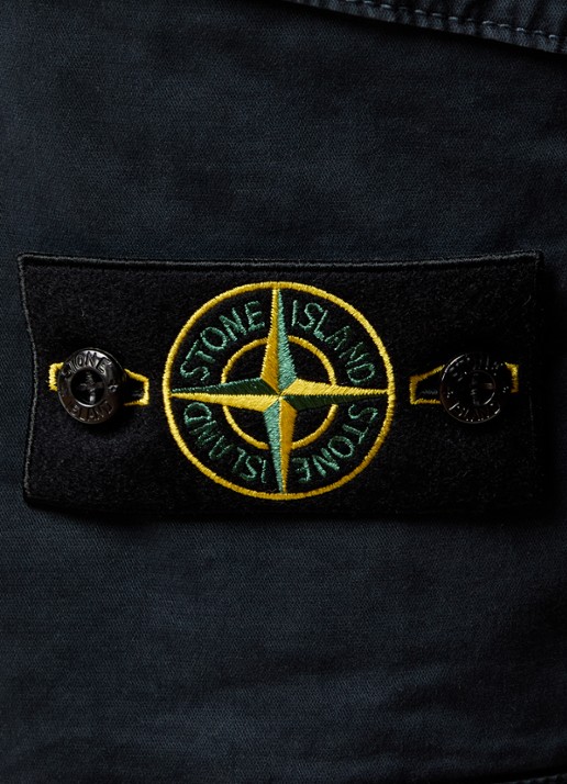 Stone Island S0004 straight fit korte broek met logo en steekzakken - detail 2 donkerblauw