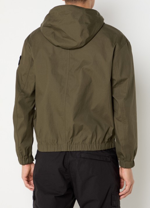 Stone Island S0011 Supima windjack met ritszakken en logo - achterkant 6 legergroen