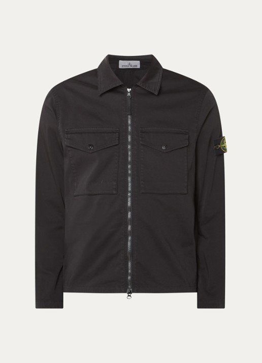 Stone Island S0012 jack met borstzakken - voorkant 2 zwart