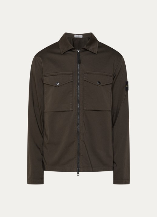 Stone Island S0012 jack met borstzakken - voorkant 4 bruin