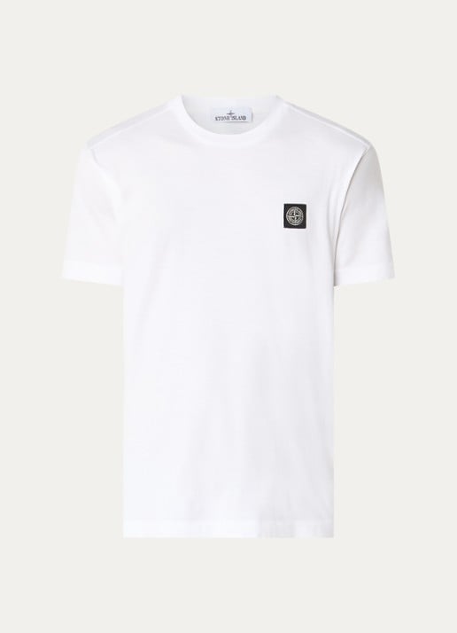 Stone Island S0013 T-shirt met logo - voorkant wit