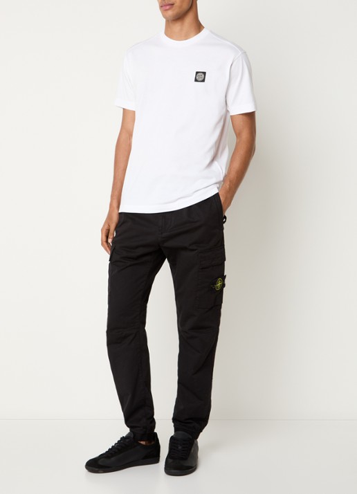 Stone Island S0013 T-shirt met logo - voorkant 2 wit
