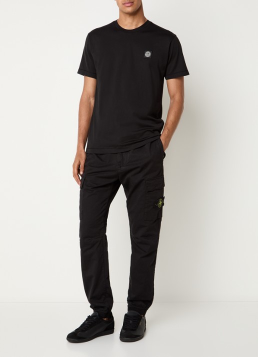 Stone Island S0013 T-shirt met logo - voorkant 2 zwart