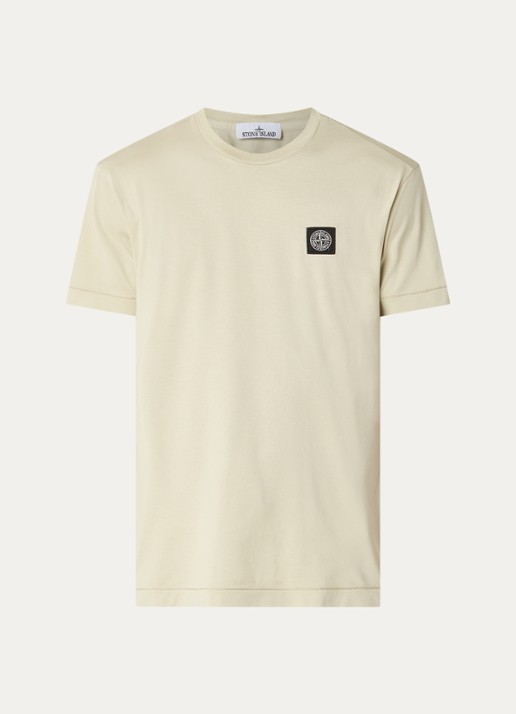 Stone Island S0013 T-shirt met logo - voorkant 4 zand
