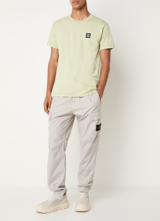Stone Island S0013 T-shirt met logo - voorkant 5 zand