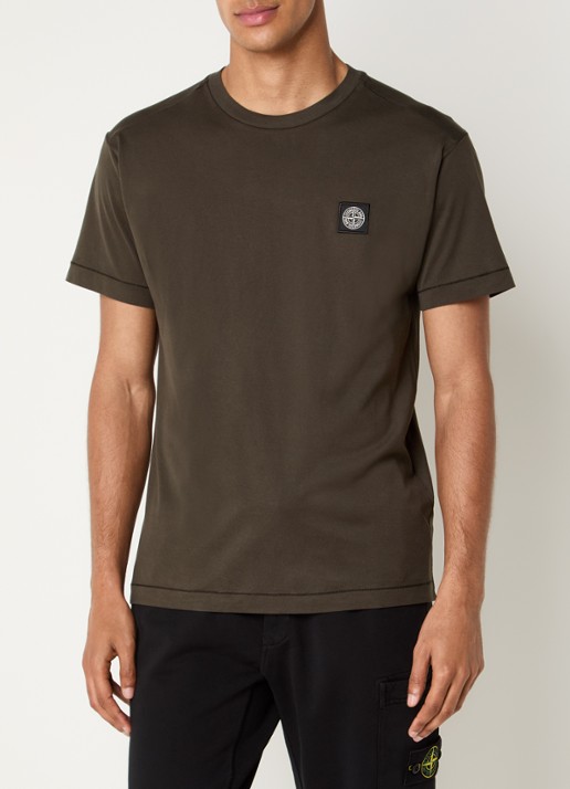 Stone Island S0013 T-shirt met logo - detail grijs