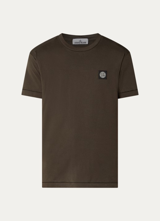 Stone Island S0013 T-shirt met logo - voorkant 3 grijs