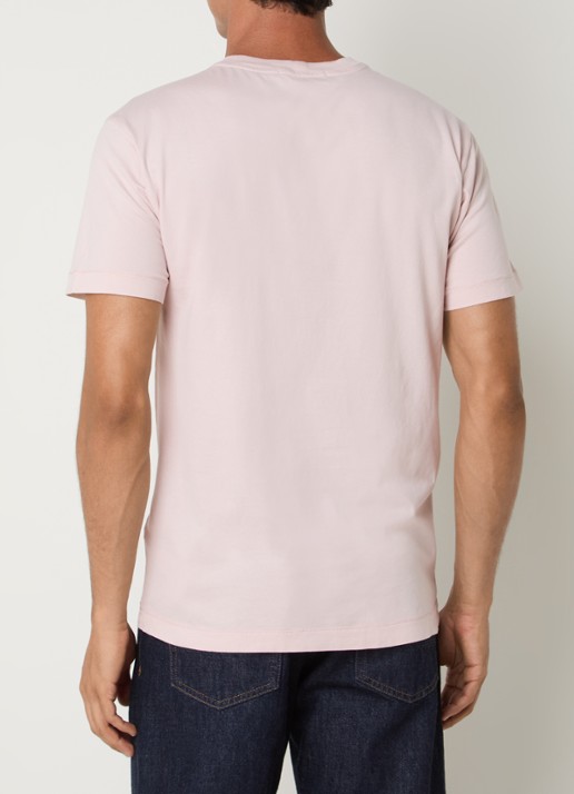 Stone Island S0013 T-shirt met logo - achterkant roze
