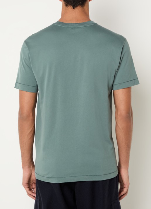 Stone Island S0013 T-shirt met logo - achterkant 5 groen