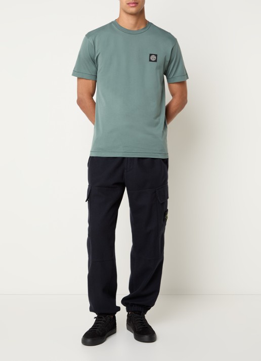 Stone Island S0013 T-shirt met logo - voorkant 4 groen