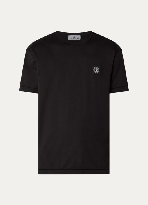 Stone Island S0013 T-shirt met logo - voorkant 4 donkerblauw