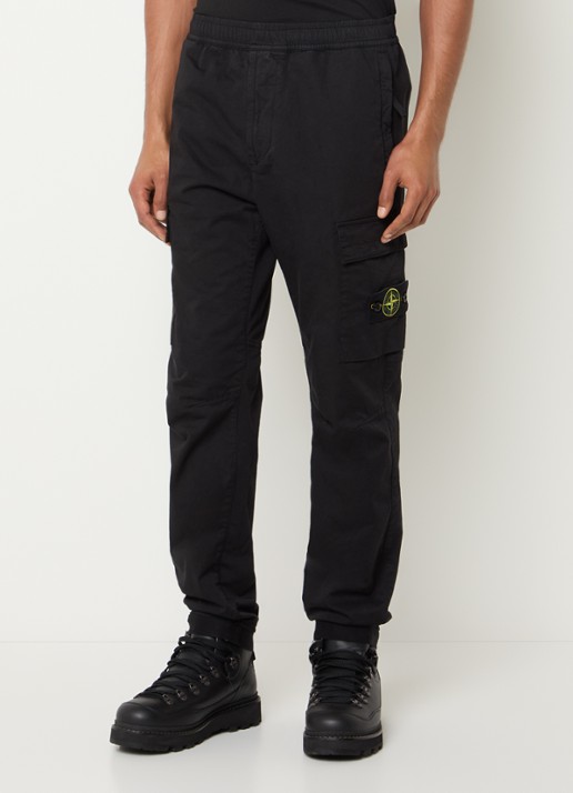 Stone Island S0014 slim fit cargobroek in wolblend met klepzakken