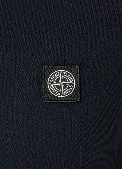 Stone Island S0017 slim fit polo met logoborduring - detail 2 donkerblauw