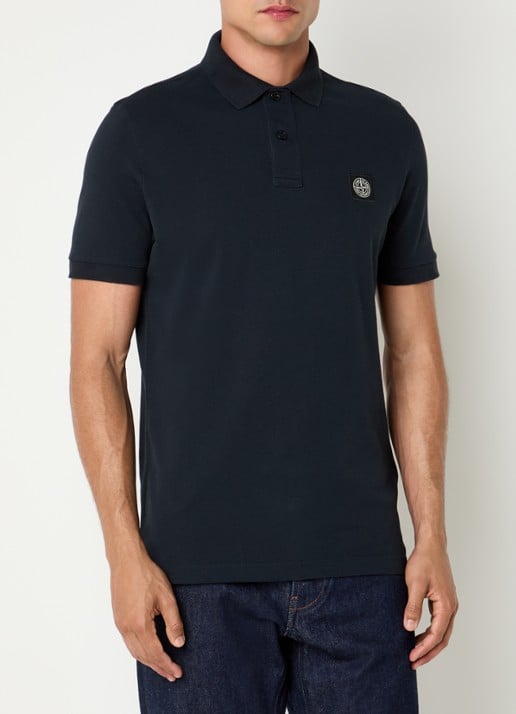 Stone Island S0017 slim fit polo van piqué katoen met logo