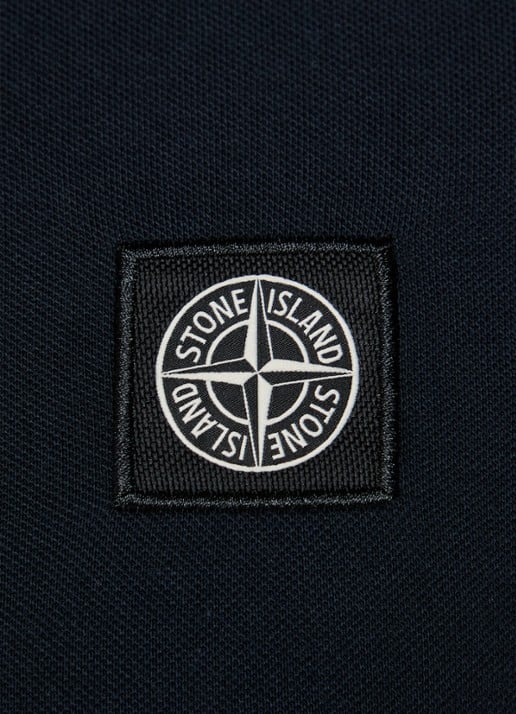 Stone Island S0017 slim fit polo van piqué katoen met logo - detail 3 roze
