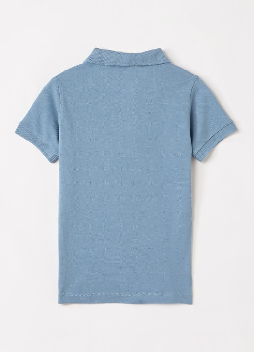 Stone Island S0018 polo van piqué katoen - voorkant 2 staalblauw