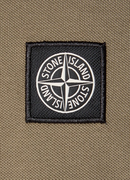 Stone Island S0018 regular fit polo met logoborduring - detail 2 legergroen