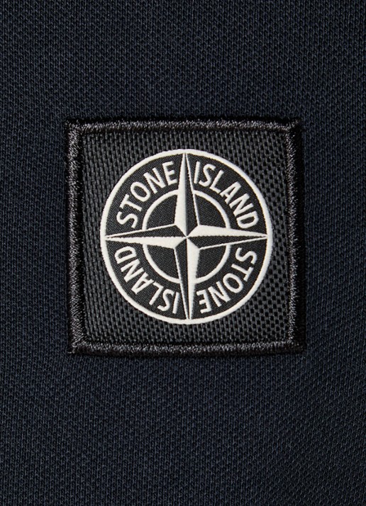 Stone Island S0018 regular fit polo met logoborduring - detail 2 donkerblauw