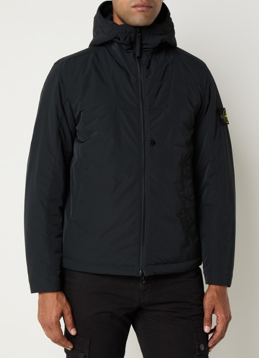 Stone Island S0026 gewatteerd jack met capuchon en steekszakken - detail 4 zwart