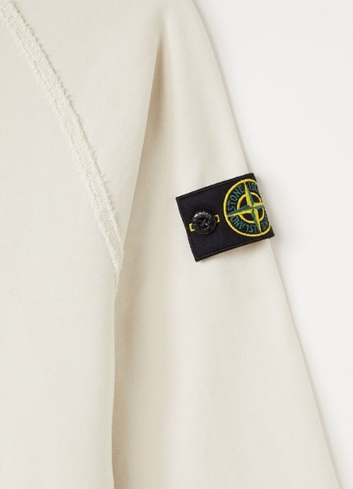 Stone Island S0040 sweater met logo - detail creme