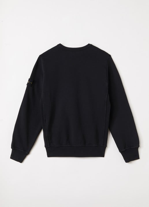 Stone Island S0040 sweater met logo - voorkant 2 zwart