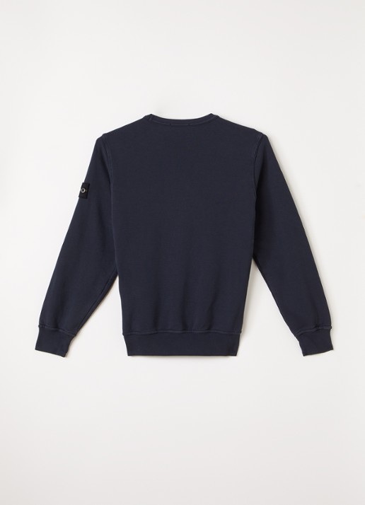 Stone Island S0040 sweater met logo - voorkant 3 donkerblauw