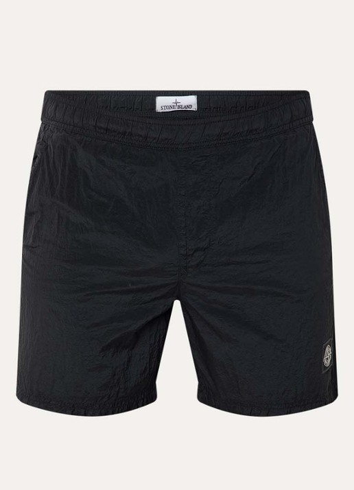 Stone Island S0043 Long zwemshorts met steekzakken - voorkant zwart