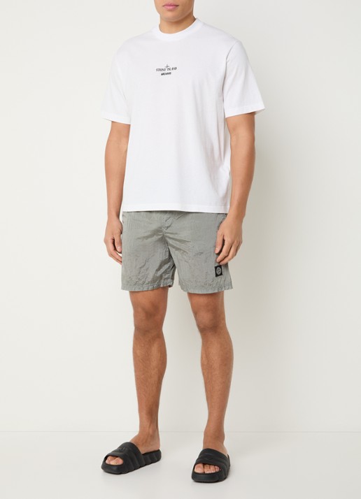 Stone Island S0043 Long zwemshorts met steekzakken - voorkant 4 grijs