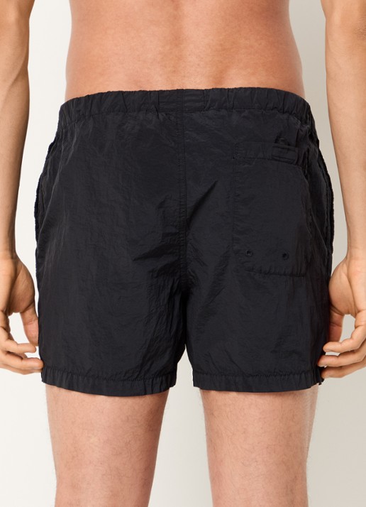Stone Island S0043 zwemshorts met steekzakken en logo - achterkant zwart