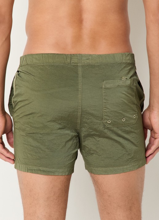 Stone Island S0043 zwemshorts met steekzakken - achterkant mosgroen