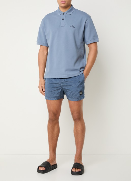 Stone Island S0043 zwemshorts met steekzakken - voorkant 3 staalblauw