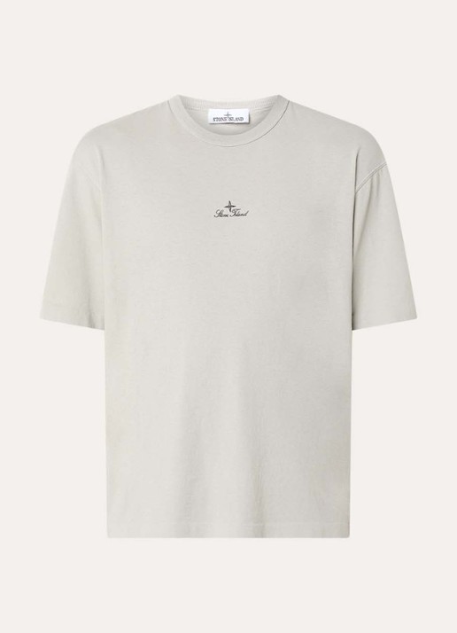 Stone Island S0050 T-shirt met logo - voorkant 2 grijs